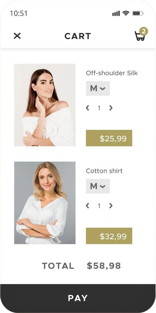 Ukázka mobilního e-shopu