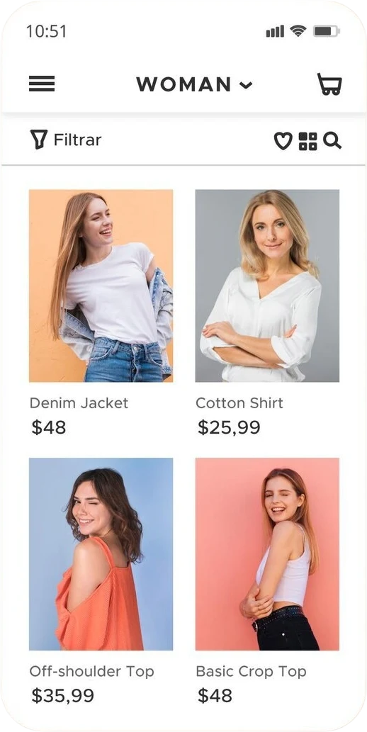 Ukázka mobilního e-shopu